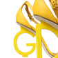 Dolce & Gabbana Yellow Leather DG Heels Sandals Shoes