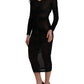 Dolce & Gabbana Black Sheer Bodycon Sheath Midi Dress