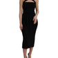 Dolce & Gabbana Black Sheath Halter Sleeveless Midi Dress