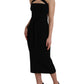 Dolce & Gabbana Black Sheath Halter Sleeveless Midi Dress