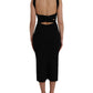 Dolce & Gabbana Black Sheath Halter Sleeveless Midi Dress