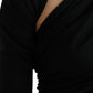 Dolce & Gabbana Black Wool Cutout Asymmetric Long Sleeve Top