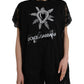 Dolce & Gabbana Black Sacred Heart Print Cotton Lace T-shirt