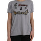 Dolce & Gabbana Gray Cotton L'Amore E'Bellezza Top T-shirt