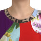 Dolce & Gabbana Multicolor Patchwork Cotton Silk Blouse Top