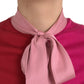 Dolce & Gabbana Pink Short Sleeves Pullover Ascot Collar Top