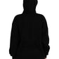 Balenciaga Black Cotton Logo Hooded Pullover Sweatshirt Sweater