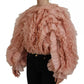 Dolce & Gabbana Pink Ruffles Long Sleeves Pullover Sweater