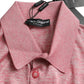 Dolce & Gabbana Pink Polyester Collared Men Pullover Sweater