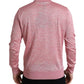 Dolce & Gabbana Pink Polyester Collared Men Pullover Sweater