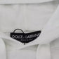 Dolce & Gabbana White Cotton Hooded Sweatshirt Logo Sweater