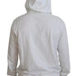 Dolce & Gabbana White Cotton Hooded Sweatshirt Logo Sweater