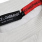 Dolce & Gabbana White Embossed Logo Cotton Men Sweatshirt Sweater