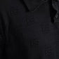 Dolce & Gabbana Black DG Logo Silk Jacquard Polo T-shirt