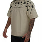 Dolce & Gabbana Beige Printed Crewneck Tee Cotton T-shirt