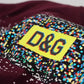 Dolce & Gabbana Bordeaux D&G Print Round Neck Cotton T-shirt