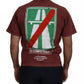 Dolce & Gabbana Maroon Printed Crewneck Tee Cotton T-shirt