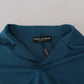 Dolce & Gabbana Blue Collared Short Sleeves Silk T-shirt