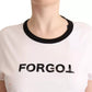 Dolce & Gabbana White Forgot Print Short Sleeves Crop T-shirt