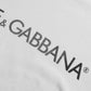 Dolce & Gabbana White Logo Print Cotton Crew Neck Men Top T-shirt