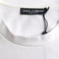 Dolce & Gabbana White Logo Embossed Cotton Crewneck T-shirt