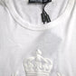 Dolce & Gabbana White Logo Embossed Crew Neck Short Sleeves T-shirt