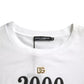 Dolce & Gabbana White Slogan Print Lacing Detailed T-shirt