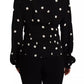 Dolce & Gabbana Black Polka Dots Silk Pussy Bow Long Sleeves Top