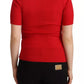 Dolce & Gabbana Red Silk T-shirt Short Sleeve Top Blouse