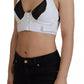 Dolce & Gabbana White Viscose Sleeveless Cropped Bustier Top