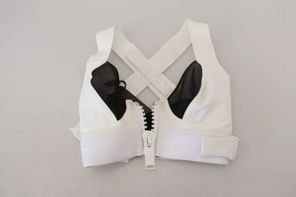 Dolce & Gabbana White Viscose Sleeveless Cropped Bustier Top