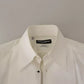 Dolce & Gabbana White Cotton Dress Collared Long Sleeves Shirt Top