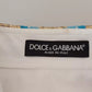 Dolce & Gabbana White Floral Jacquard Cotton Long Sleeves Top