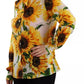 Dolce & Gabbana White Sunflower Silk Ascot Collar Blouse Top