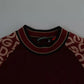 Dolce & Gabbana Maroon DG Mania Print Crew Neck T-shirt Top