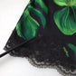 Dolce & Gabbana Black Philodendron Print Silk Camisole Underwear