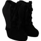 Dolce & Gabbana Black Suede Stretch Ankle Boots Booties Shoes