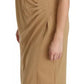 Ralph Lauren Brown V-neck Shift Knee Length Viscose Dress