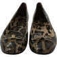 Dolce & Gabbana Brown Leopard Ballerina Flats Leather Shoes