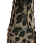 Dolce & Gabbana Brown Leopard Silk Ballerina Flats Shoes