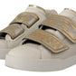 Dolce & Gabbana White Gold Leather Trainers Sneakers Shoes