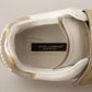 Dolce & Gabbana White Gold Leather Trainers Sneakers Shoes