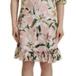 Dolce & Gabbana Pink Lily Viscose Sheath Knee Length Dress