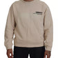 Dolce & Gabbana Beige Amore Cotton Crew Neck Pullover Sweater