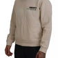 Dolce & Gabbana Beige Amore Cotton Crew Neck Pullover Sweater