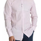 Dolce & Gabbana Light Pink Cotton Men Formal GOLD Dress Shirt