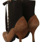 Dolce & Gabbana Brown Stretch Suede Ankle High Boots Shoes