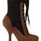 Dolce & Gabbana Brown Stretch Suede Ankle High Boots Shoes