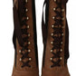 Dolce & Gabbana Brown Stretch Suede Ankle High Boots Shoes