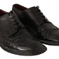 Dolce & Gabbana Black Leather Brogue Oxford Dress Shoes